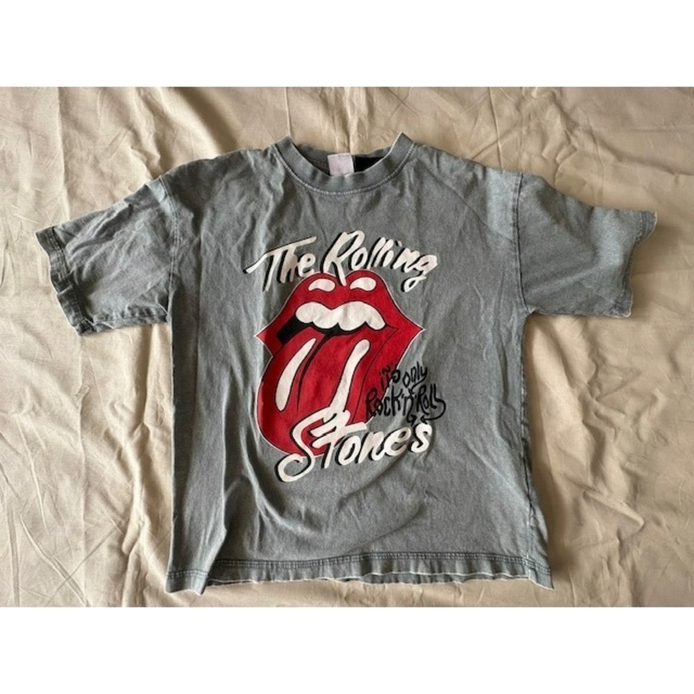 Zara Girls The Rolling Stones T-Shirt Size 9-10 Years Graphic Tee Short Sleeve